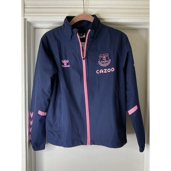 NWT Everton FC Hummel Football Training Windbreaker Jacket Zip-Up Children’s YM - Picture 1 of 10